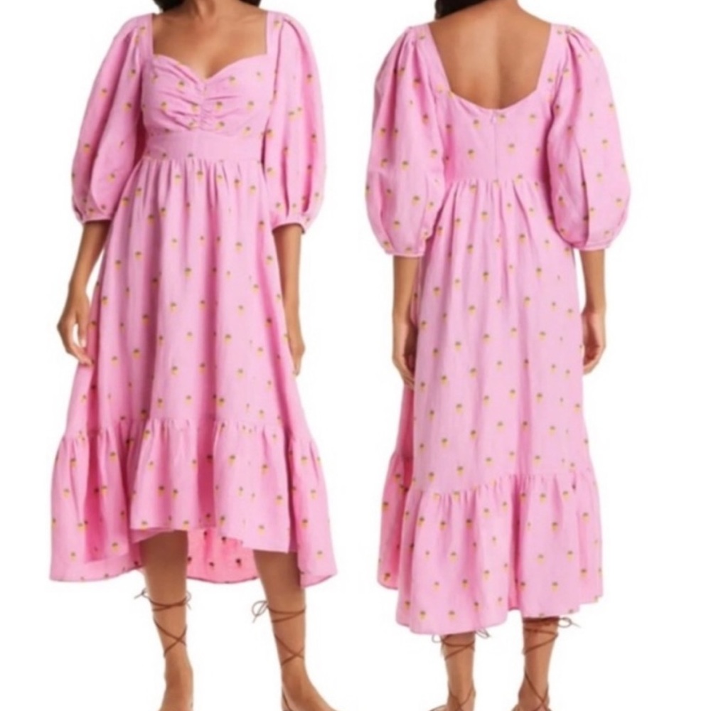 FARM Rio - Pink Pineapple embroidered dress